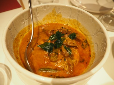 Butter fish curry with coconut and okra